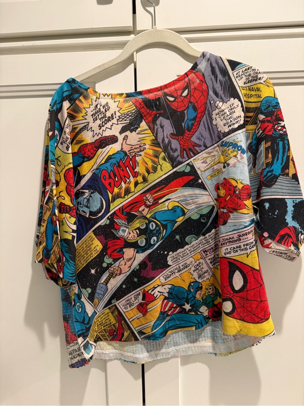 Marvel Comic Panel Women’s Blouse - Red, Blue, Yellow, Black